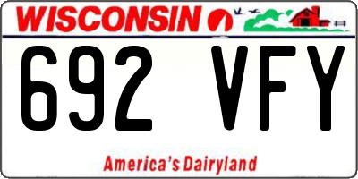 WI license plate 692VFY