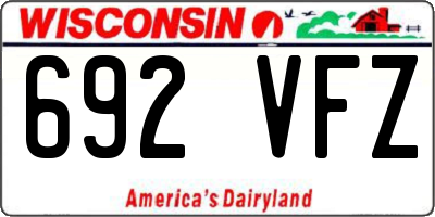 WI license plate 692VFZ