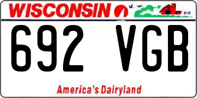 WI license plate 692VGB