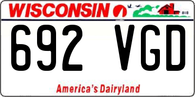 WI license plate 692VGD