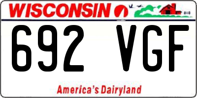 WI license plate 692VGF