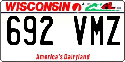 WI license plate 692VMZ