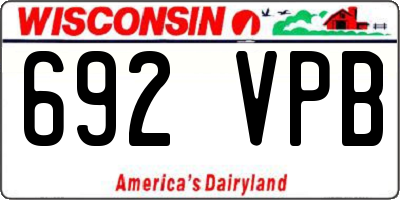 WI license plate 692VPB