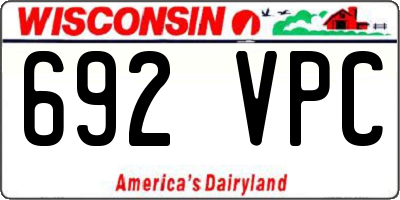 WI license plate 692VPC