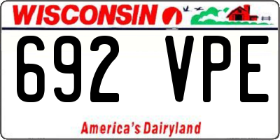 WI license plate 692VPE