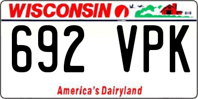 WI license plate 692VPK
