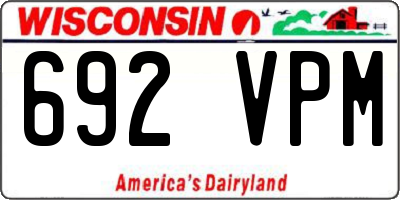 WI license plate 692VPM