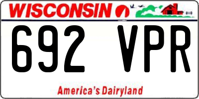 WI license plate 692VPR