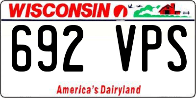 WI license plate 692VPS