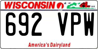 WI license plate 692VPW