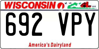 WI license plate 692VPY