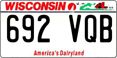 WI license plate 692VQB