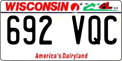 WI license plate 692VQC