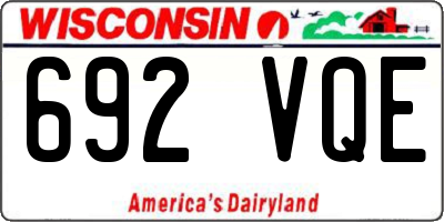WI license plate 692VQE