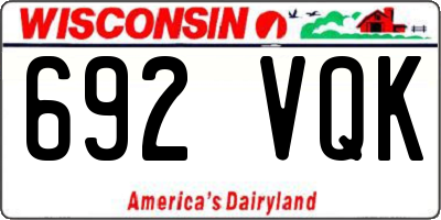 WI license plate 692VQK