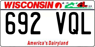 WI license plate 692VQL