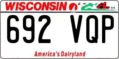 WI license plate 692VQP