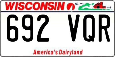 WI license plate 692VQR