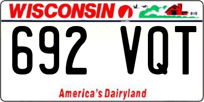 WI license plate 692VQT