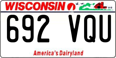 WI license plate 692VQU
