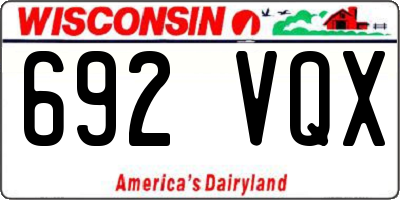 WI license plate 692VQX