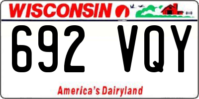 WI license plate 692VQY