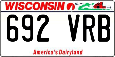 WI license plate 692VRB