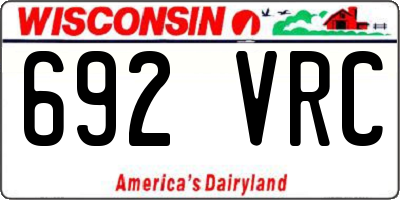 WI license plate 692VRC