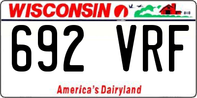 WI license plate 692VRF