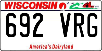 WI license plate 692VRG