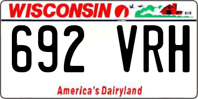 WI license plate 692VRH