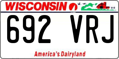 WI license plate 692VRJ