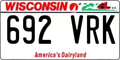 WI license plate 692VRK