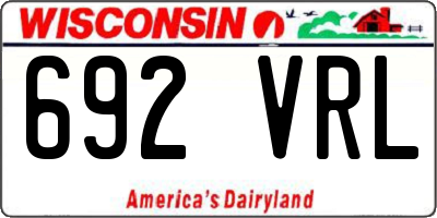 WI license plate 692VRL