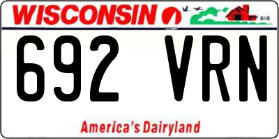 WI license plate 692VRN