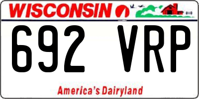WI license plate 692VRP