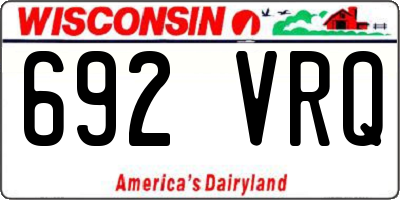 WI license plate 692VRQ