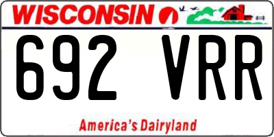 WI license plate 692VRR