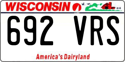 WI license plate 692VRS
