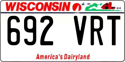 WI license plate 692VRT