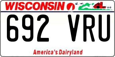 WI license plate 692VRU