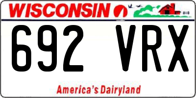 WI license plate 692VRX