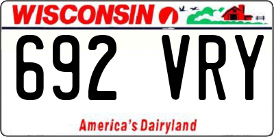 WI license plate 692VRY