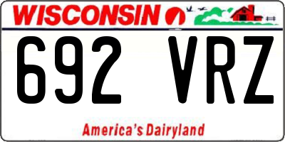 WI license plate 692VRZ