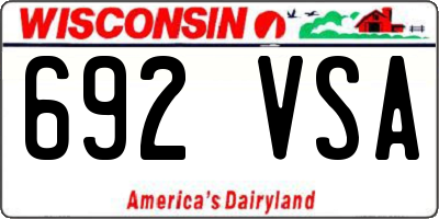 WI license plate 692VSA