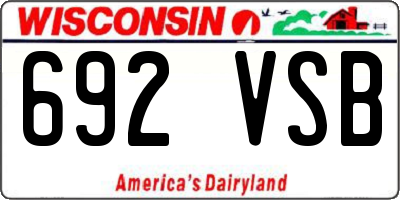 WI license plate 692VSB