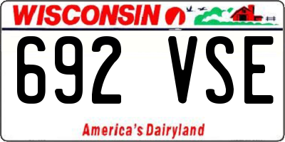 WI license plate 692VSE