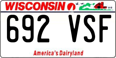 WI license plate 692VSF