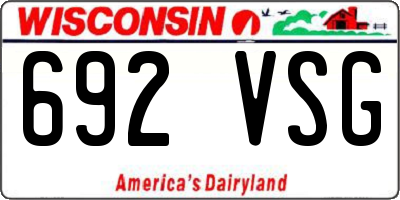 WI license plate 692VSG