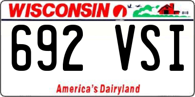 WI license plate 692VSI